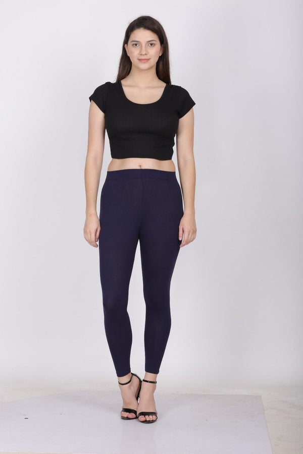 002 Navy Blue Ankle Length Leggings