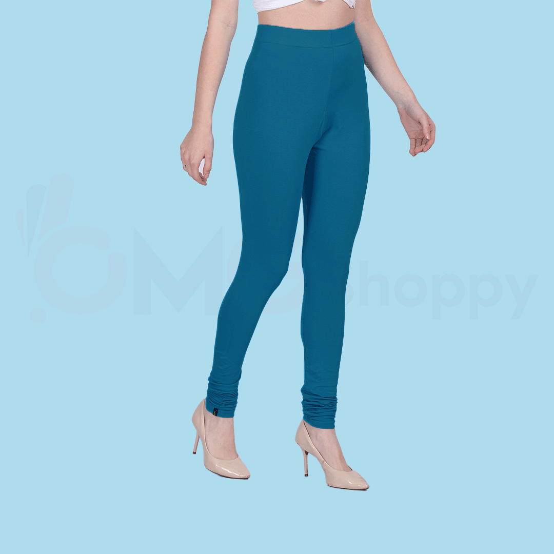 029 Crystal teal blue Ankle Length Legging