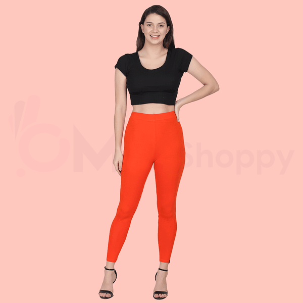 024 Crimson Orange Ankle Length Legging