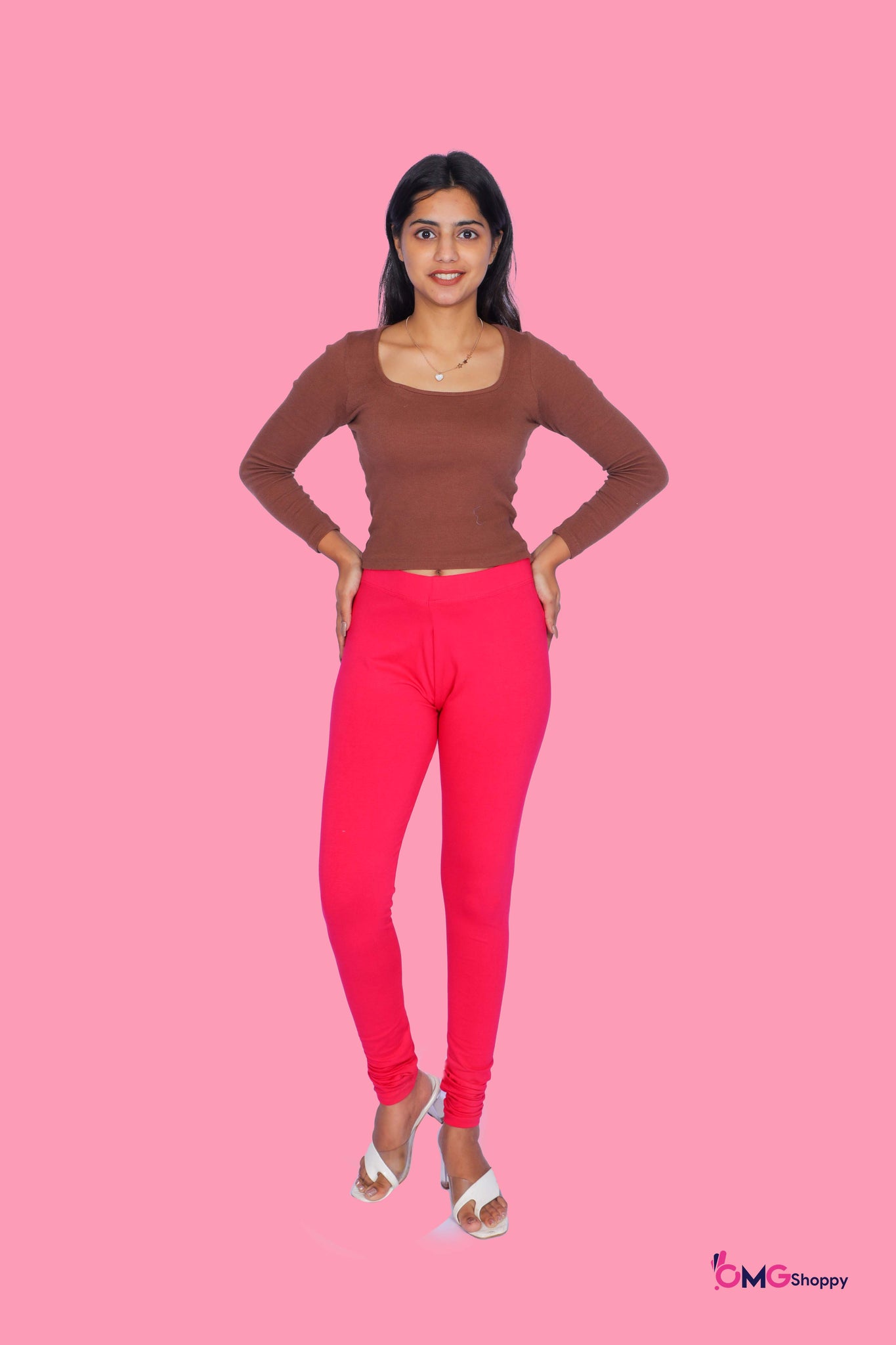 OMG Dark-Pink Women Full Length Legging - 027