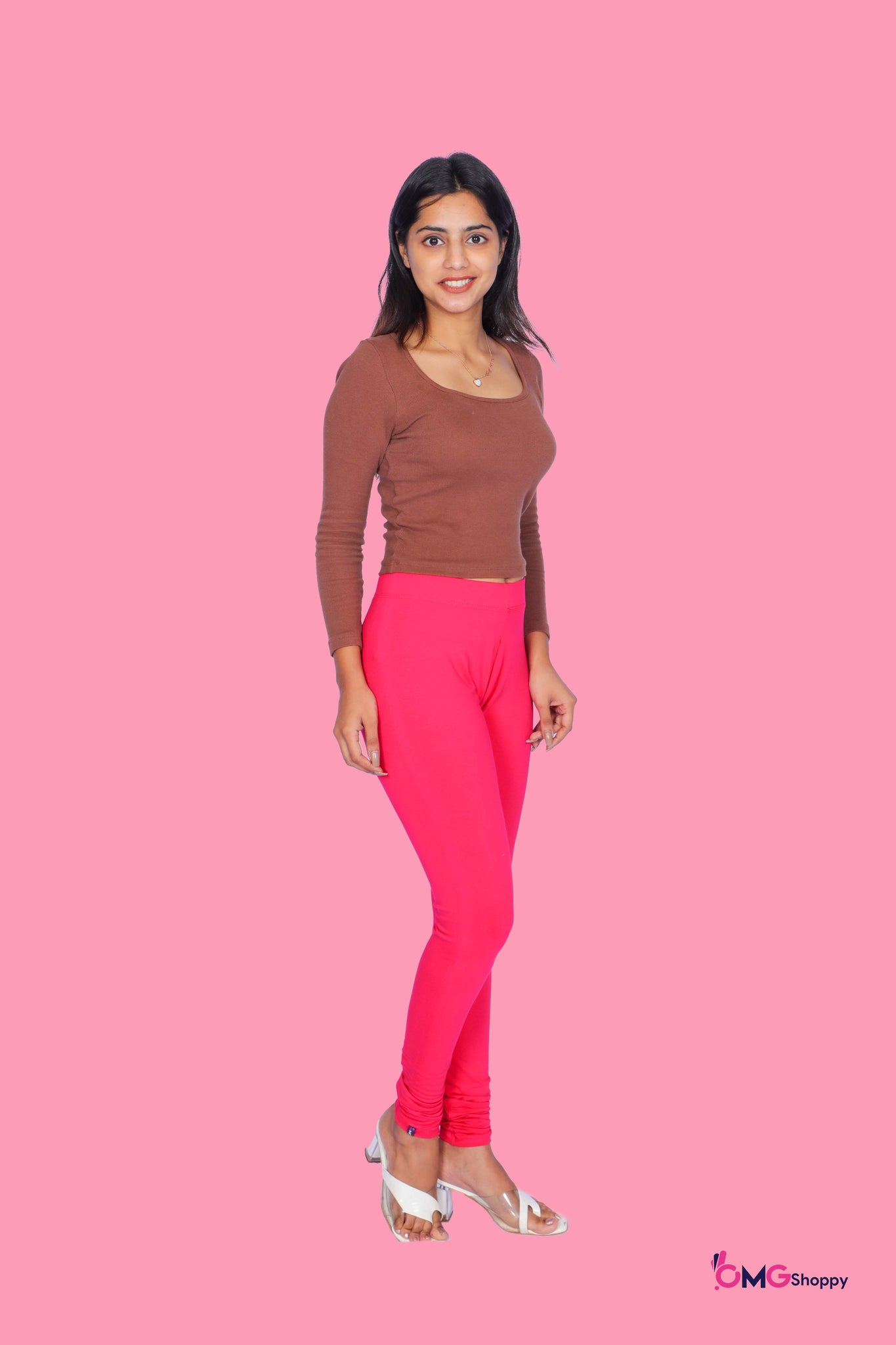OMG Dark-Pink Women Full Length Legging - 043