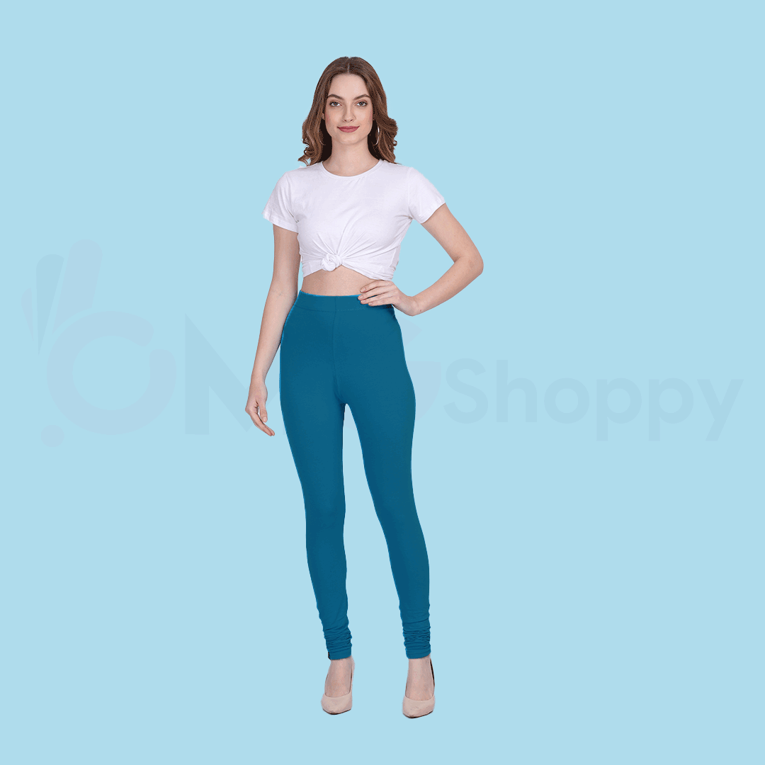 029  ⁠Crystal Teal Blue Full Length Legging