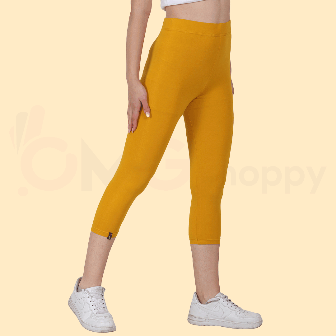 OMG Musterd Yellow Women Capri - 014