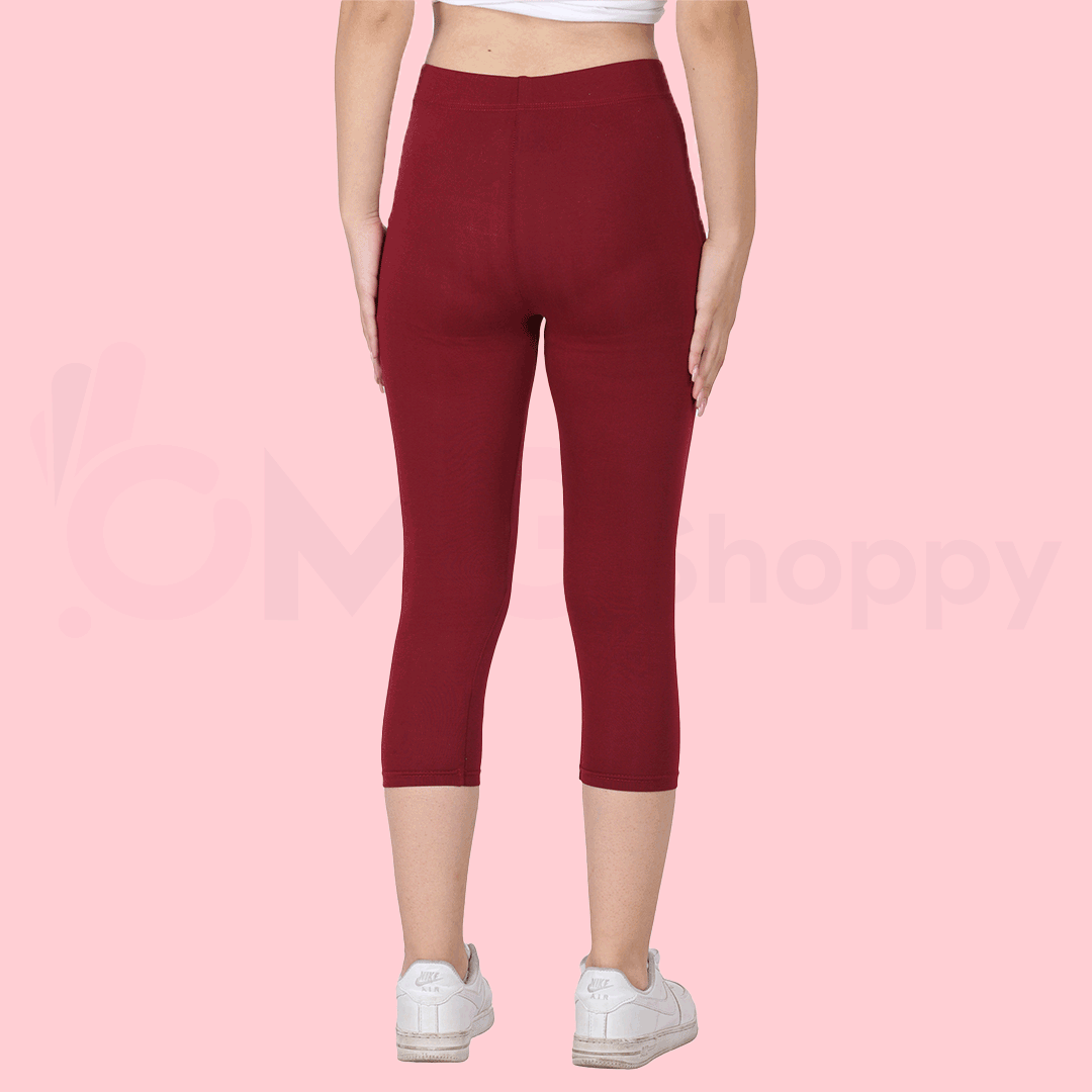 OMG Rosewood Maroon Women Capri - 012