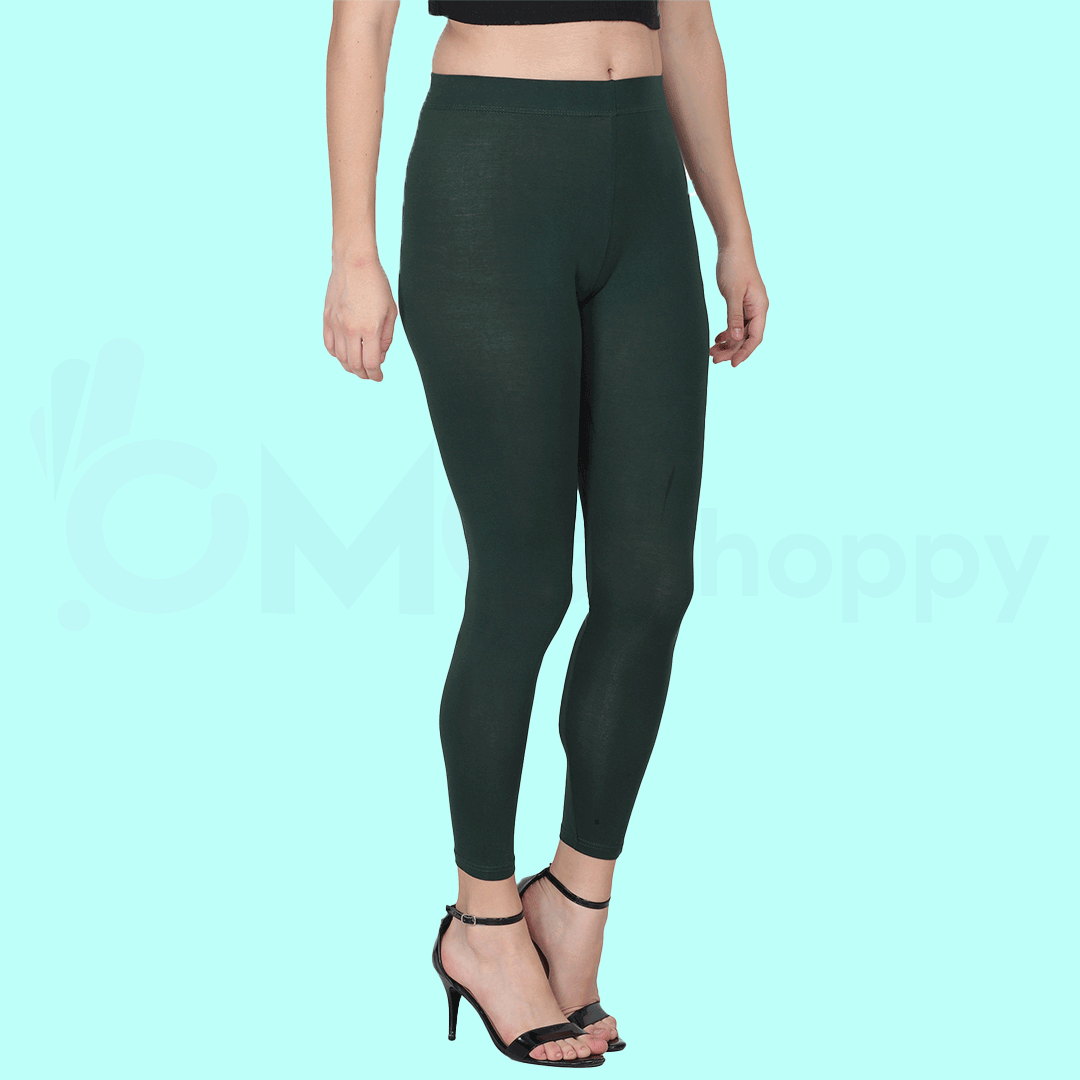 Olive Green Ankle Length Leggings